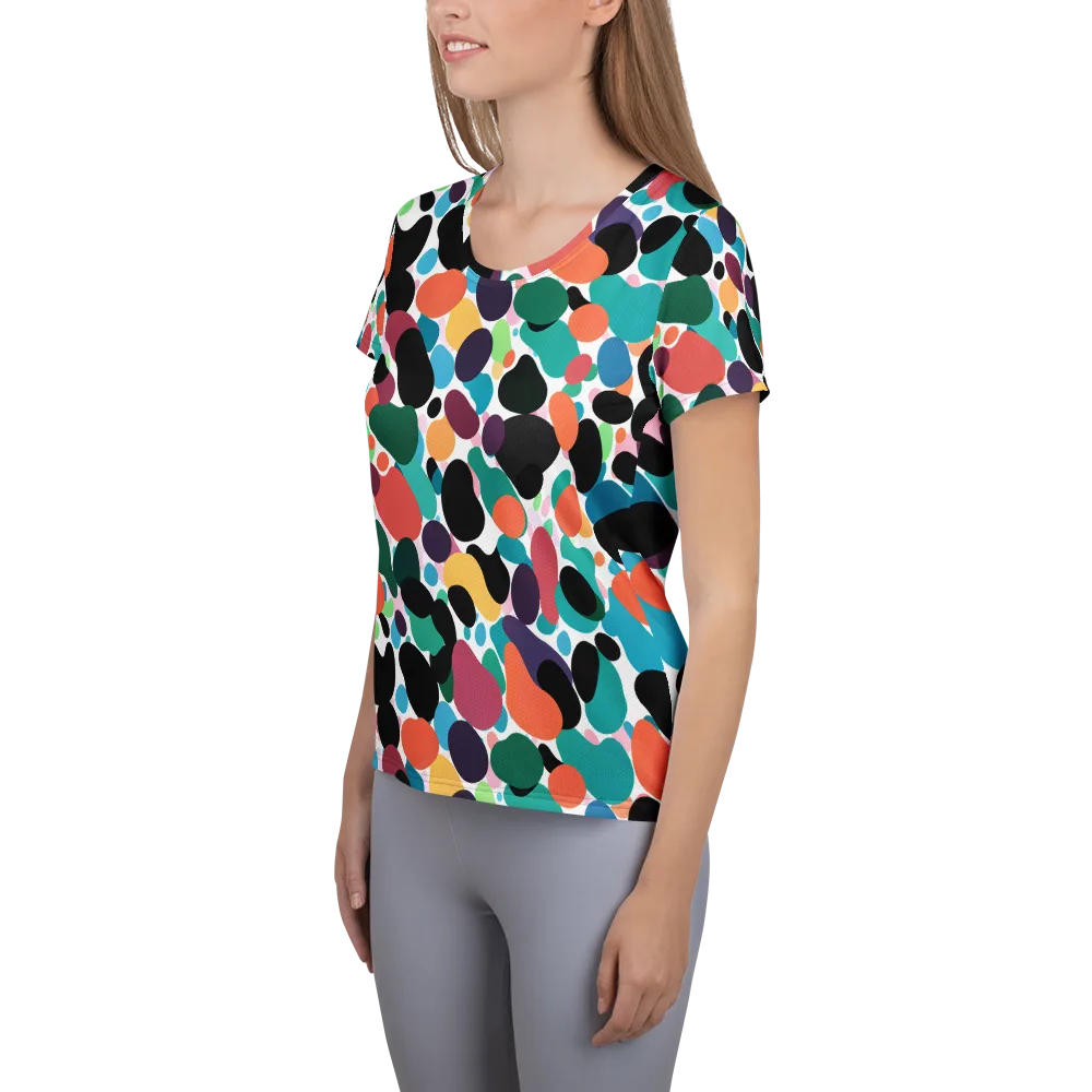 Chromatic Pebbles on Women's Athletic T-Shirt — Left