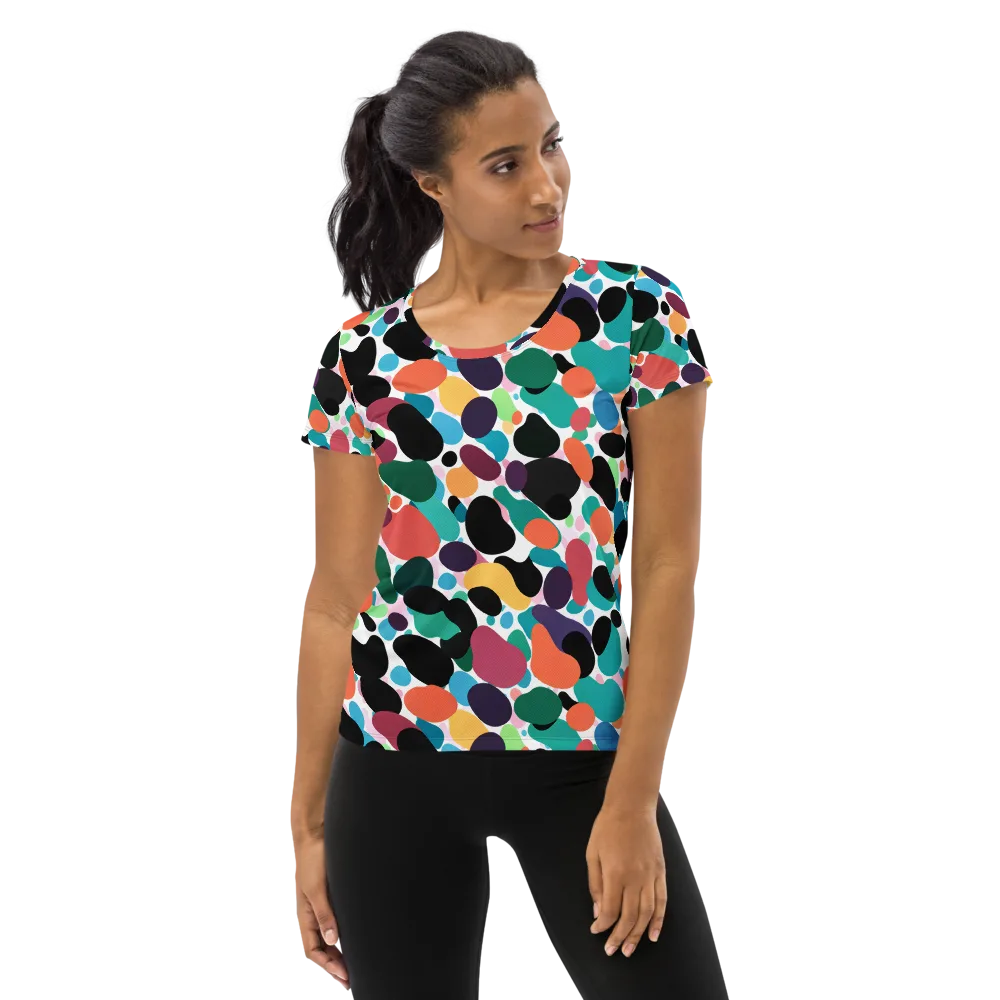 Chromatic Pebbles on Women's Athletic T-Shirt — Front