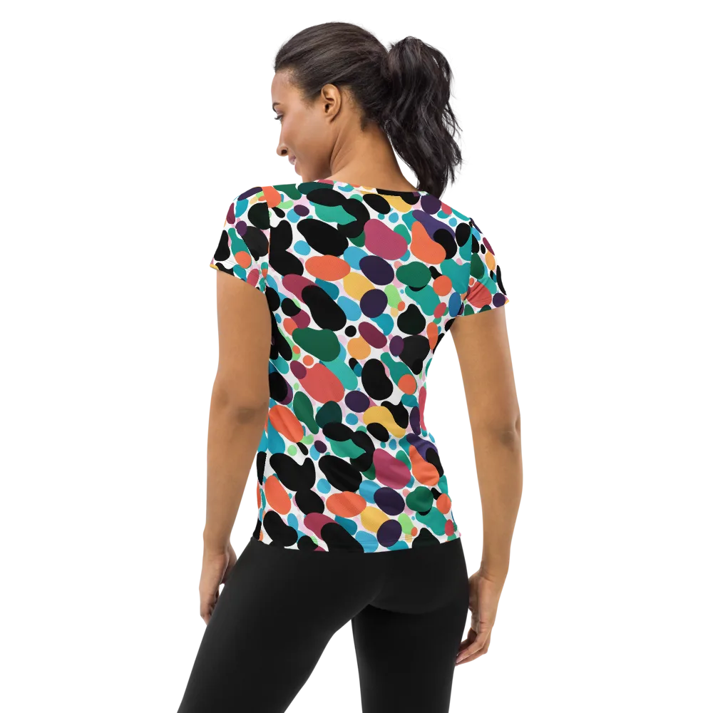 Chromatic Pebbles on Women's Athletic T-Shirt — Back