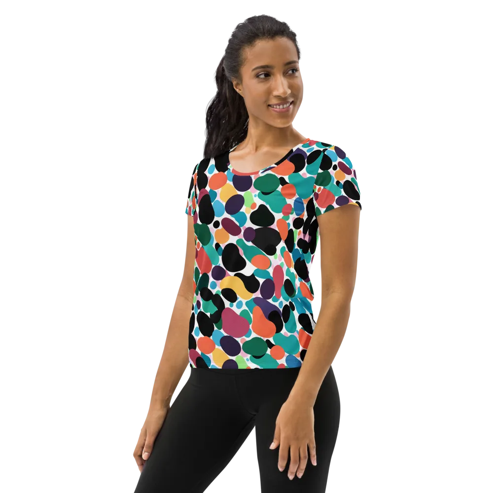 Chromatic Pebbles on Women's Athletic T-Shirt — Left