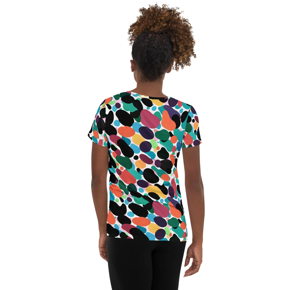 Chromatic Pebbles on Women's Athletic T-Shirt — Back