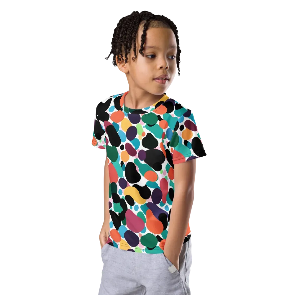 Chromatic Pebbles on Kids Crew Neck T-Shirt — Left Front