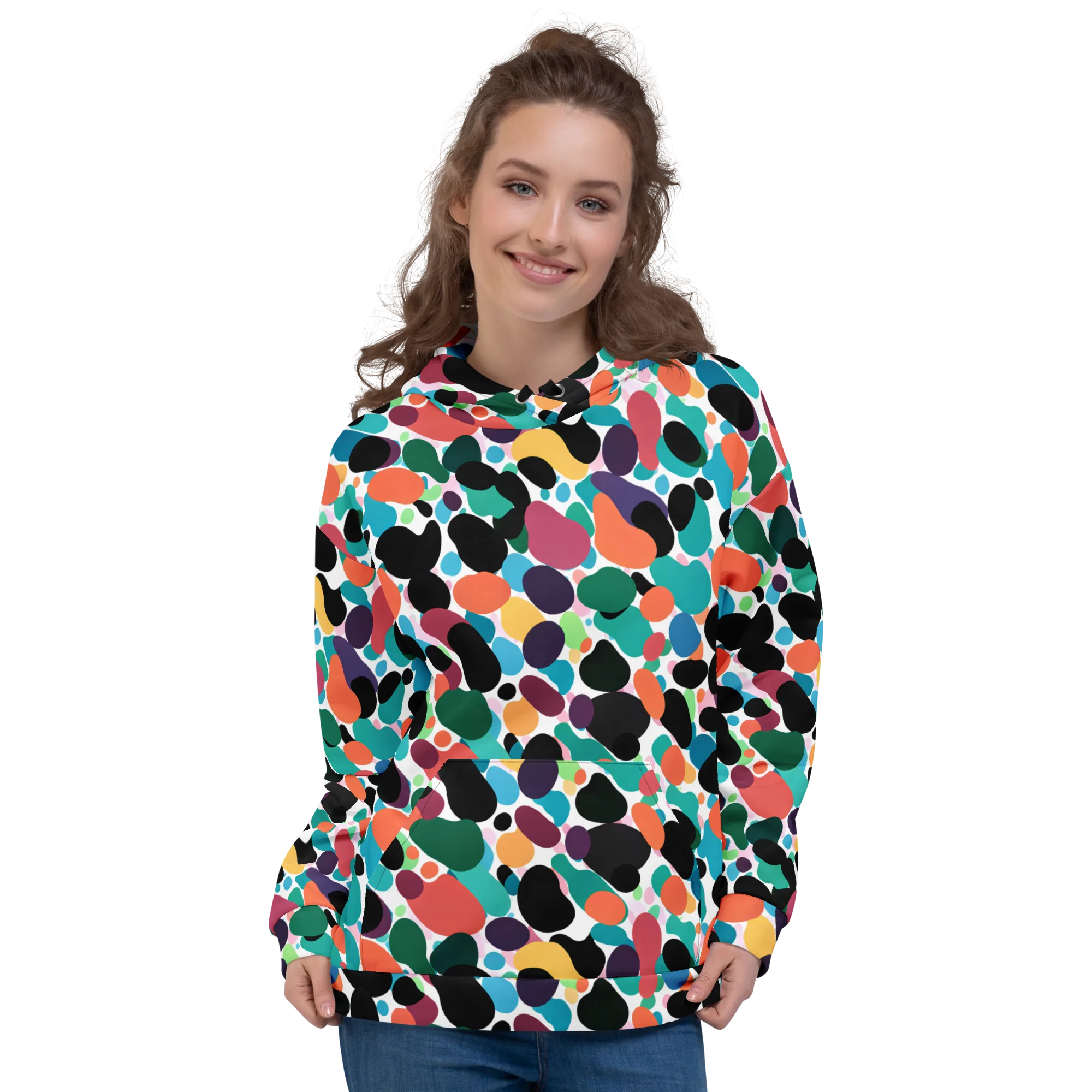 Chromatic Pebbles on Hoodie — Front