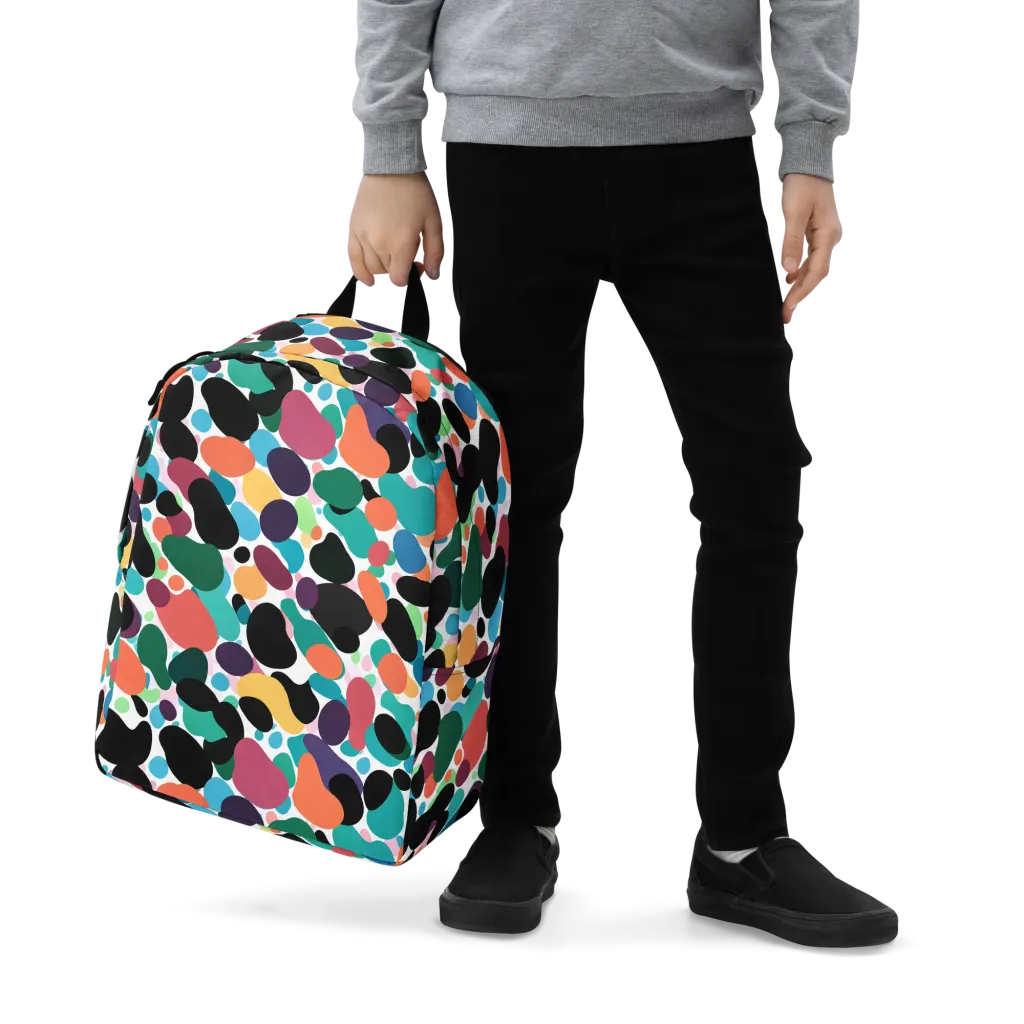 Chromatic Pebbles on Minimalist Backpack — Zoomed-in