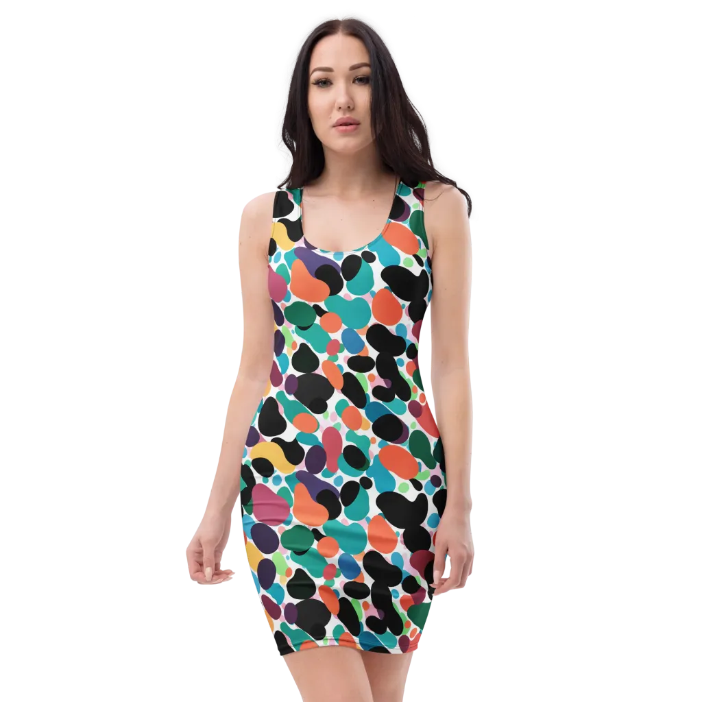 Chromatic Pebbles on Bodycon Dress — Front