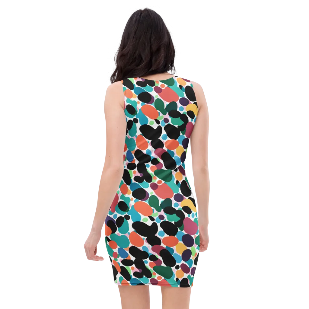 Chromatic Pebbles on Bodycon Dress — Back