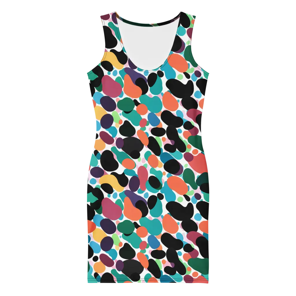 Chromatic Pebbles on Bodycon Dress — Front