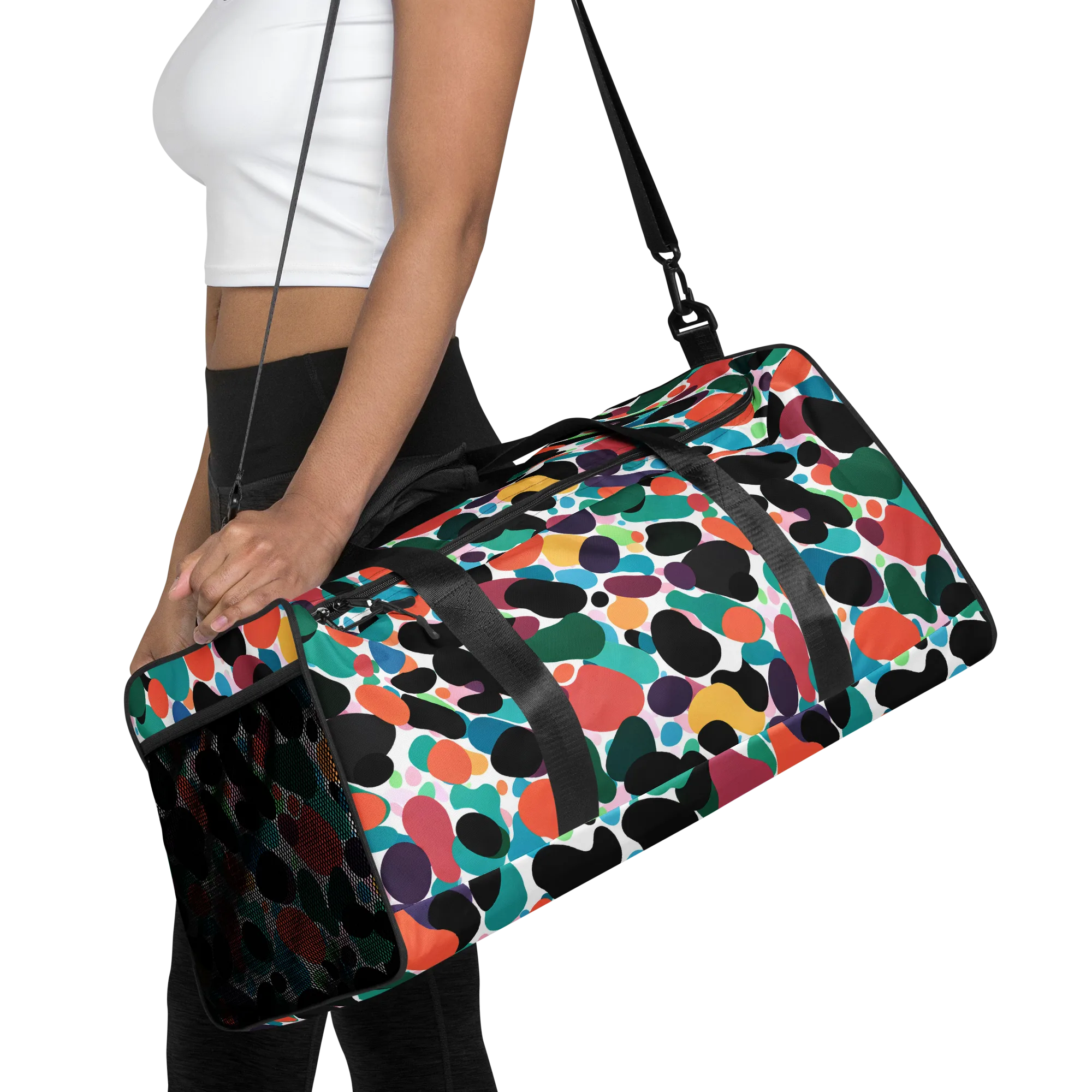 Chromatic Pebbles on Duffle Bag — Front
