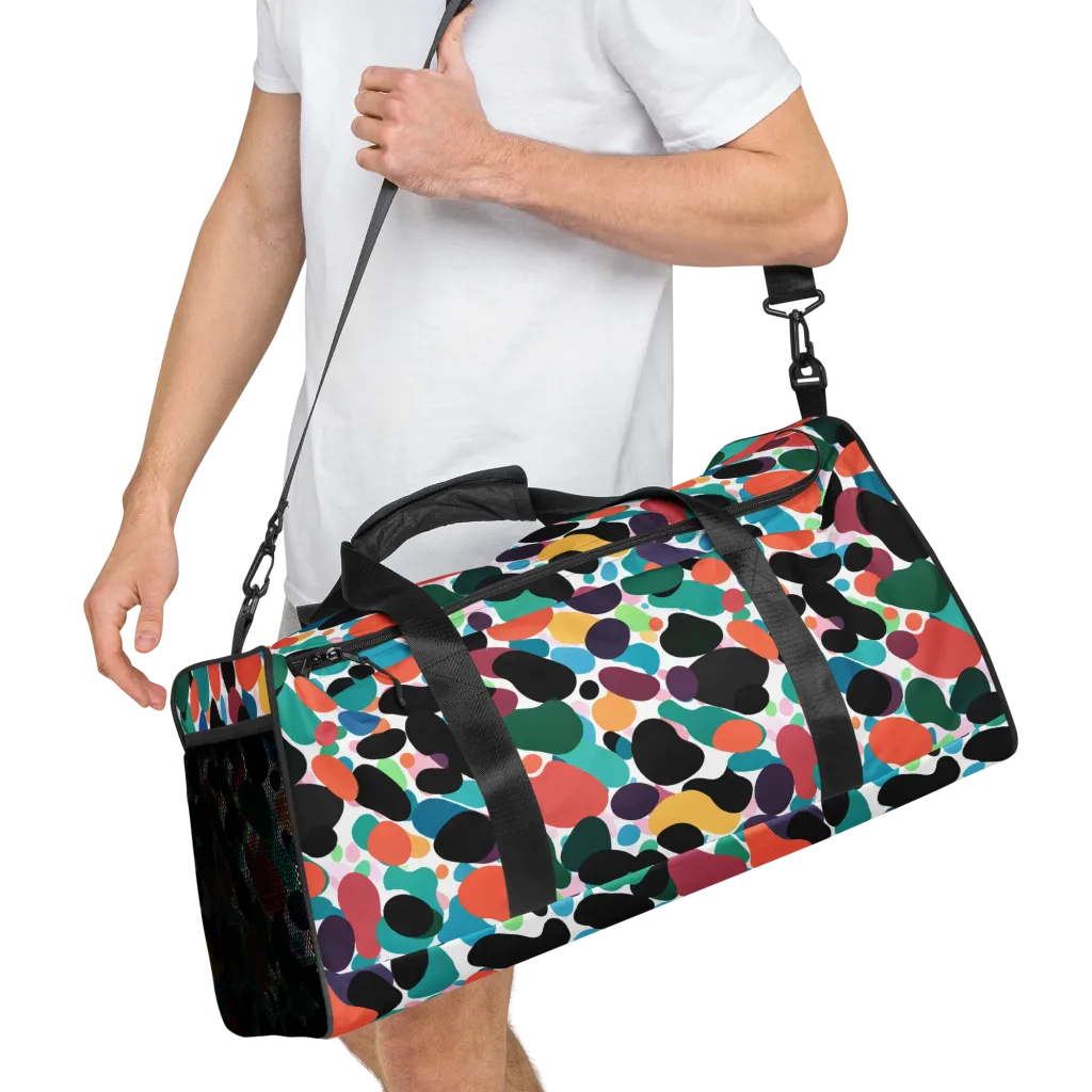 Chromatic Pebbles on Duffle Bag — Right Front