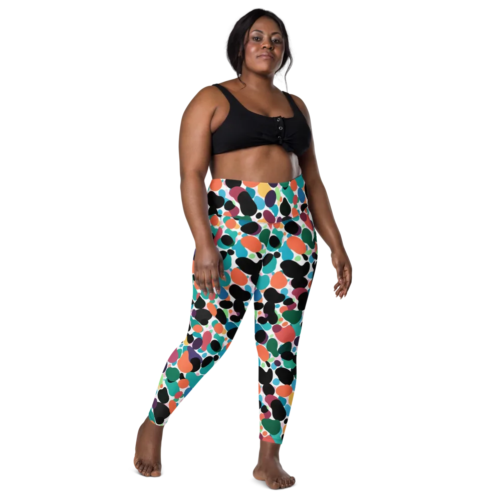 Chromatic Pebbles on Leggings with Pockets — Front