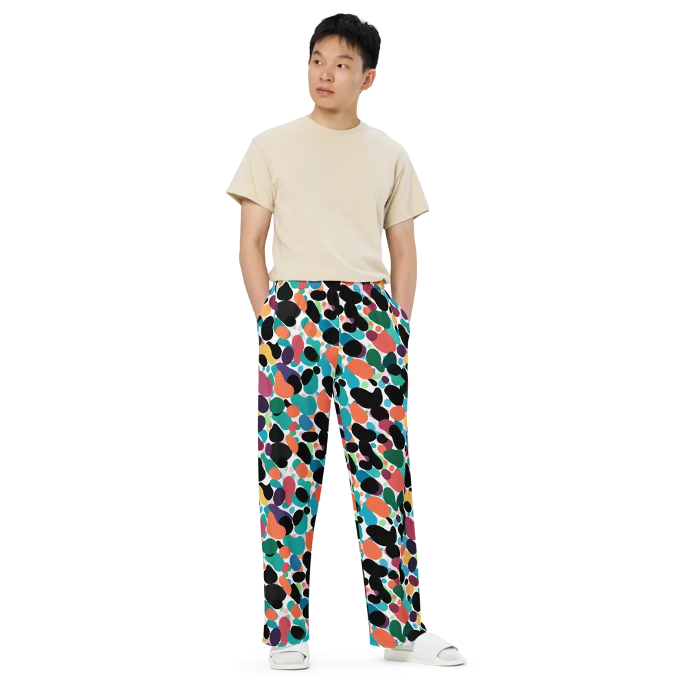 Chromatic Pebbles on Wide-Leg Pants — Front