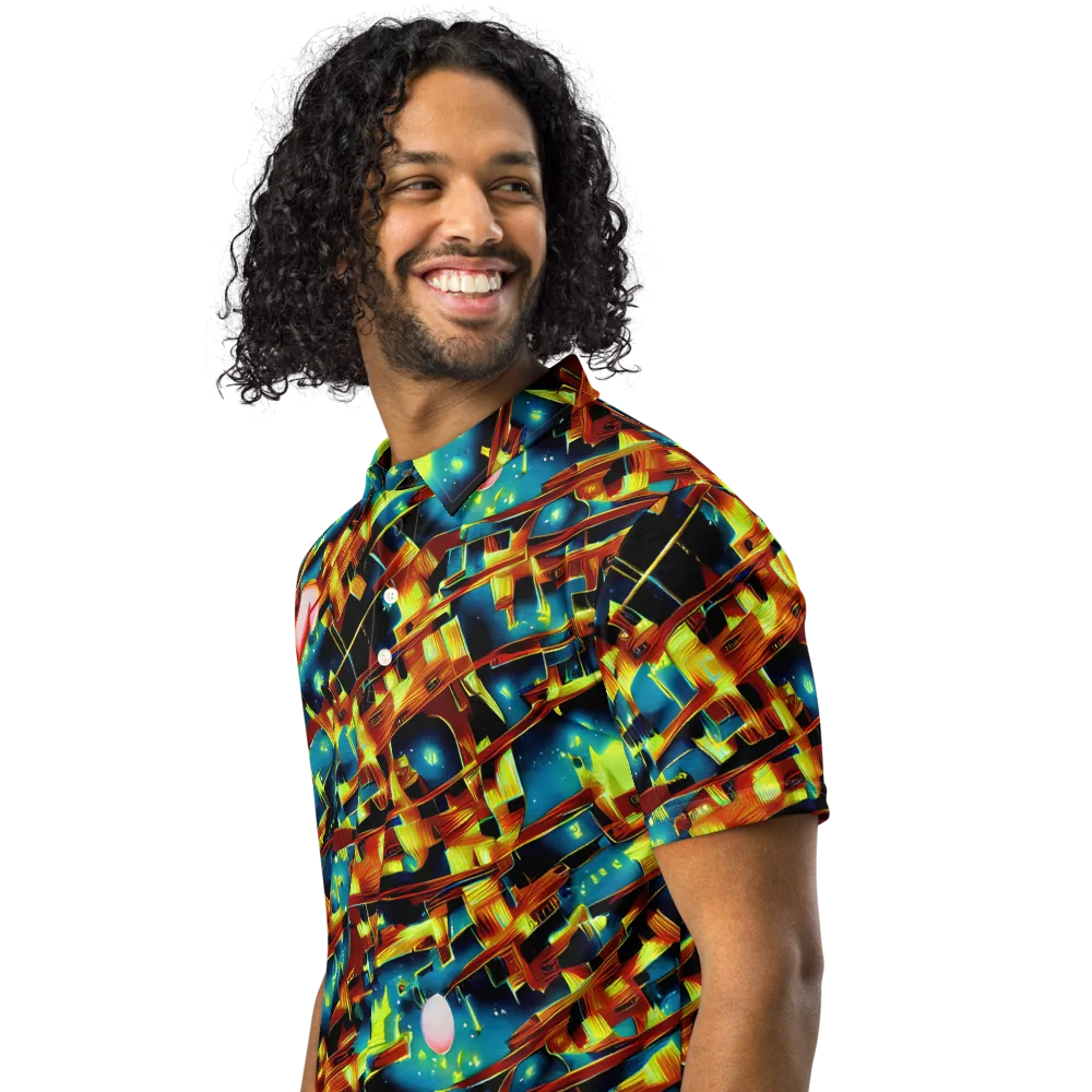 Solar Machina on Men's Slim Fit Polo Shirt — Left Front