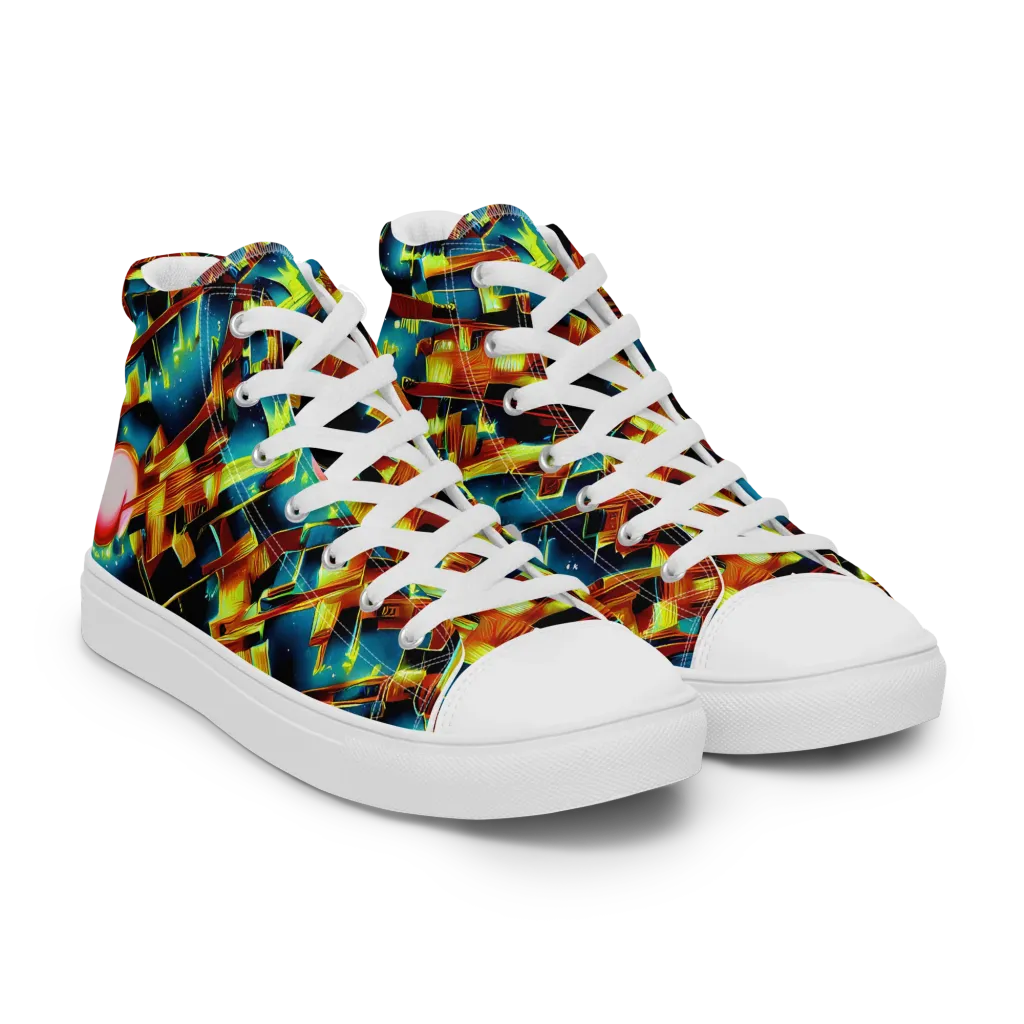 Solar Machina on Men's High Top Canvas Shoes — Right Front