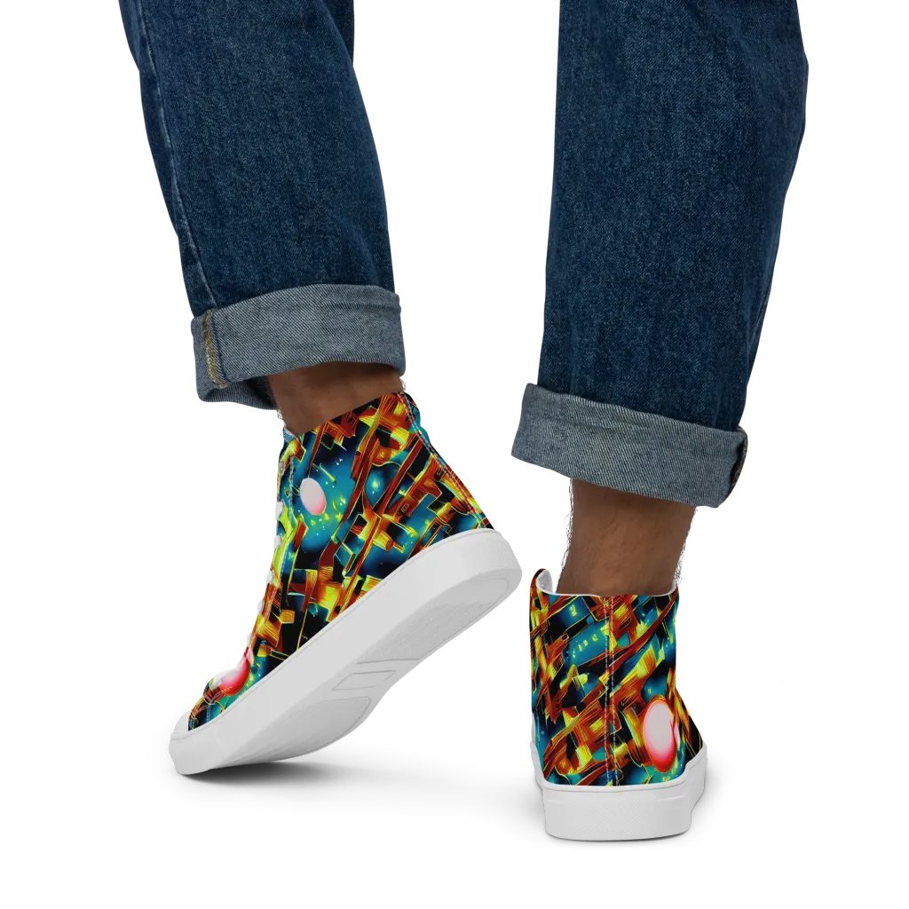 Solar Machina on Men's High Top Canvas Shoes — Back