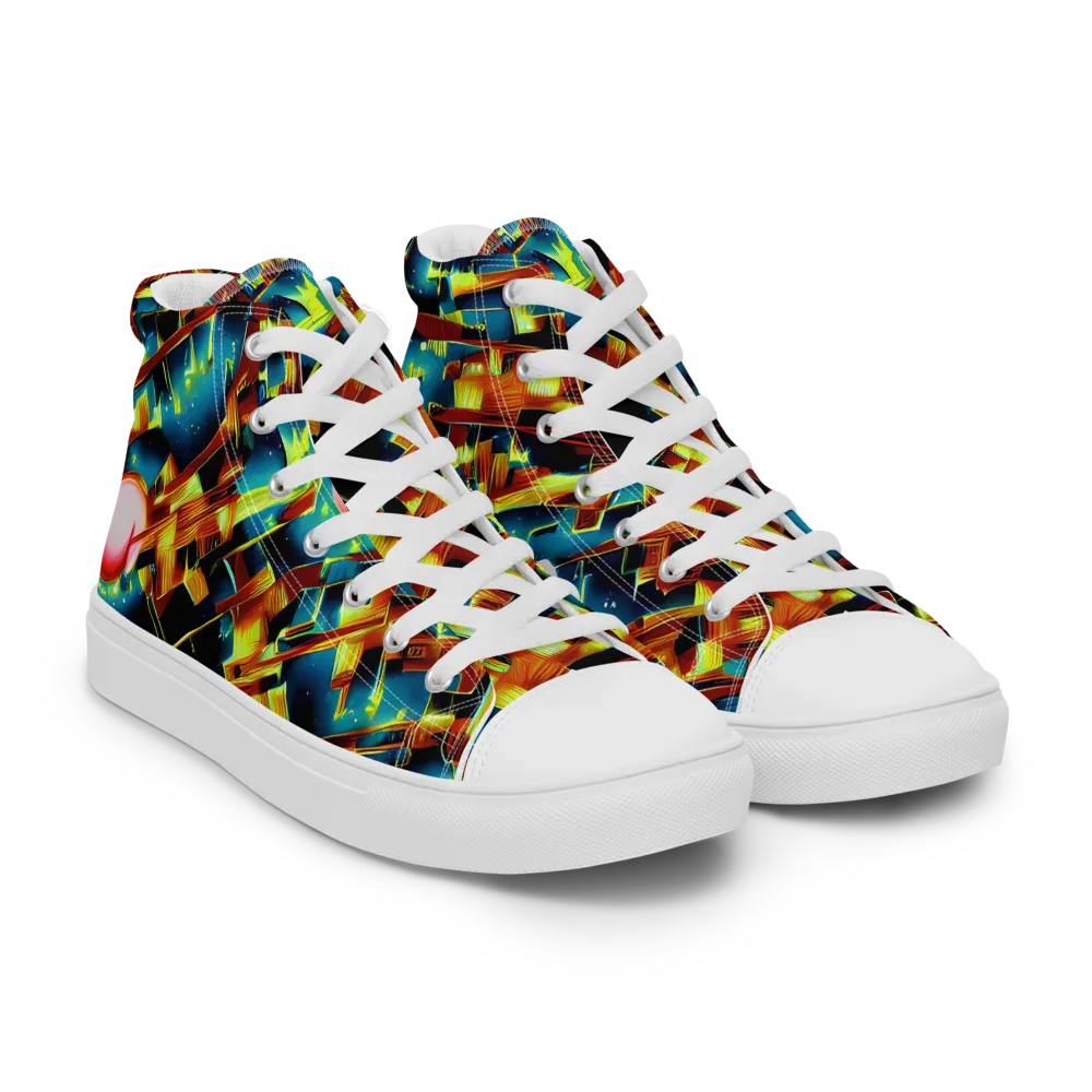 Solar Machina on Women's High Top Canvas Shoes — Right Front