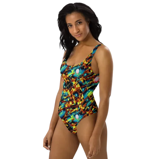 Solar Machina on a One-Piece Swimsuit