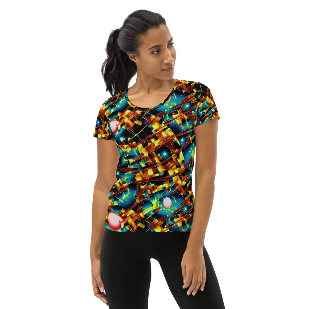 Solar Machina on Women's Athletic T-Shirt — Front