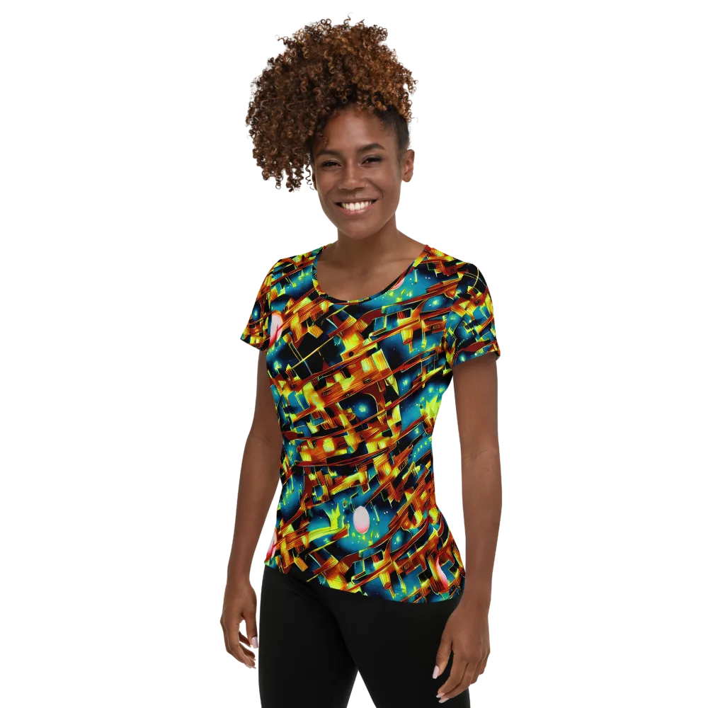 Solar Machina on Women's Athletic T-Shirt — Left