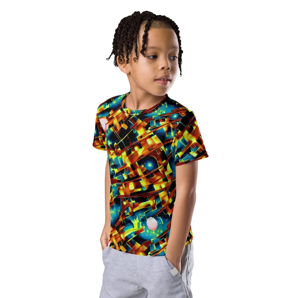 Solar Machina on Kids Crew Neck T-Shirt — Left Front