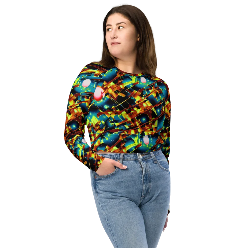 Solar Machina on Long Sleeve Crop Top — Front