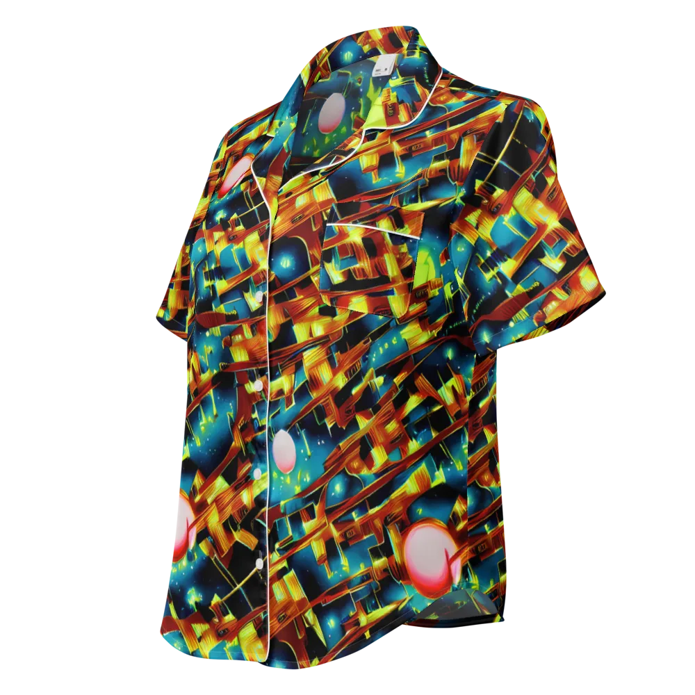 Solar Machina on Women's Short Sleeve Pajama Top — Left Front