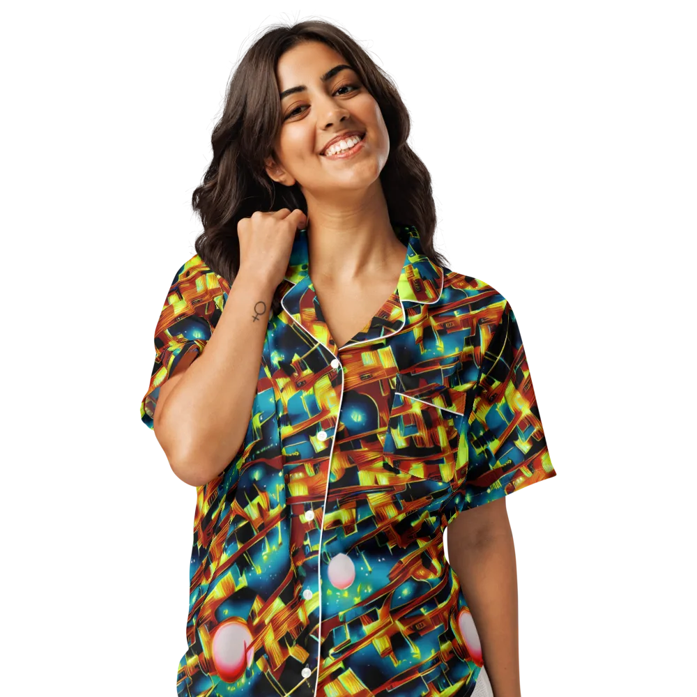 Solar Machina on Women's Short Sleeve Pajama Top — Front