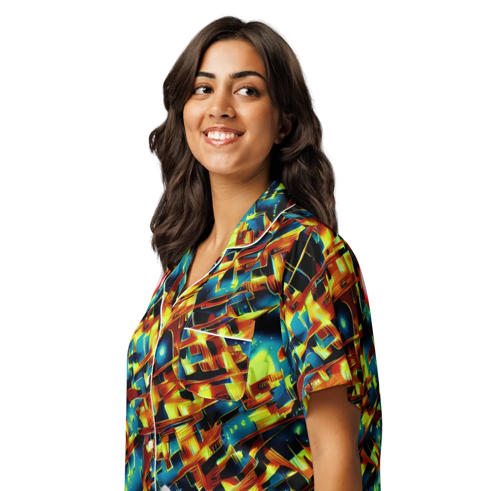 Solar Machina on Women's Short Sleeve Pajama Top — Left Front