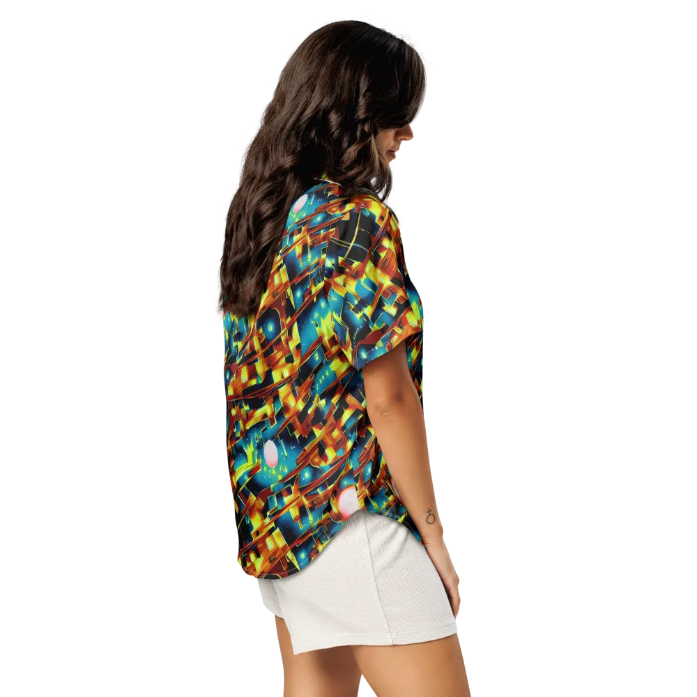 Solar Machina on Women's Short Sleeve Pajama Top — Right Back