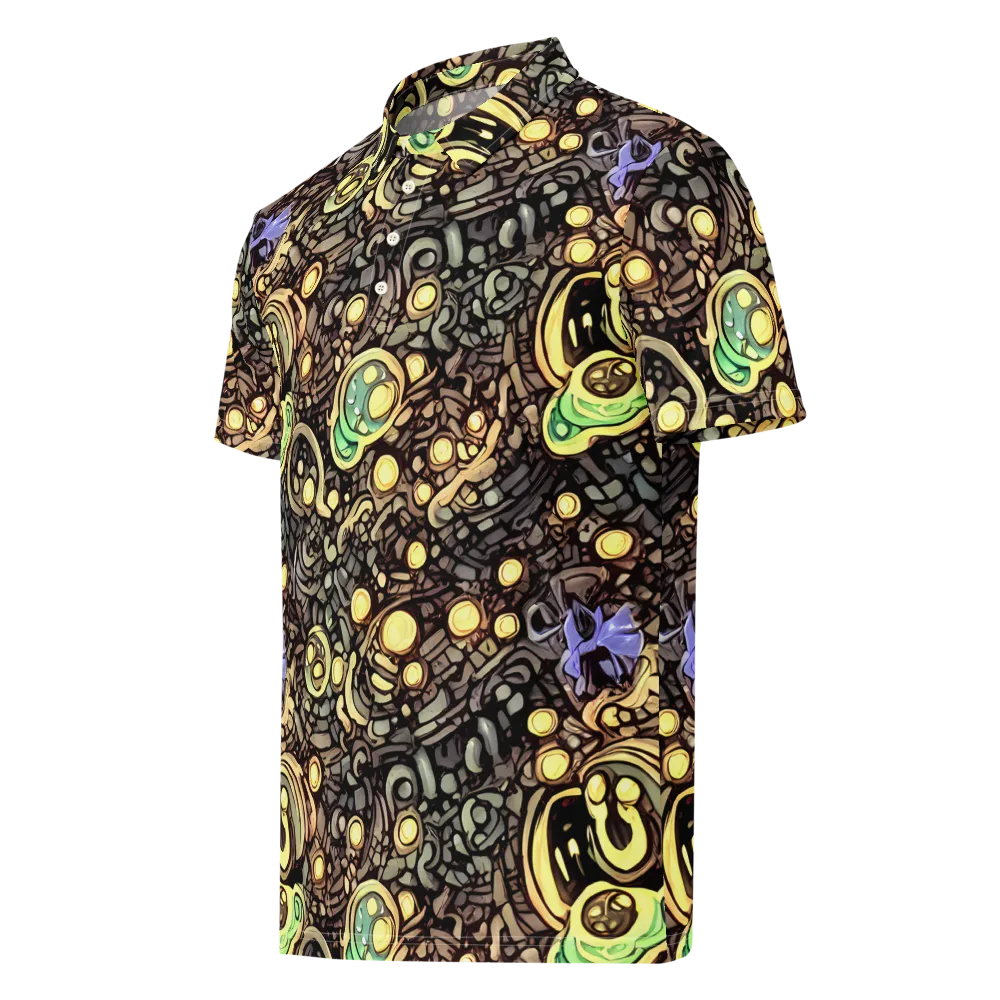 Gilded Circuit on Men's Slim Fit Polo Shirt — Left Front