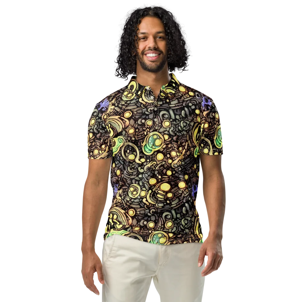 Gilded Circuit on Men's Slim Fit Polo Shirt — Front