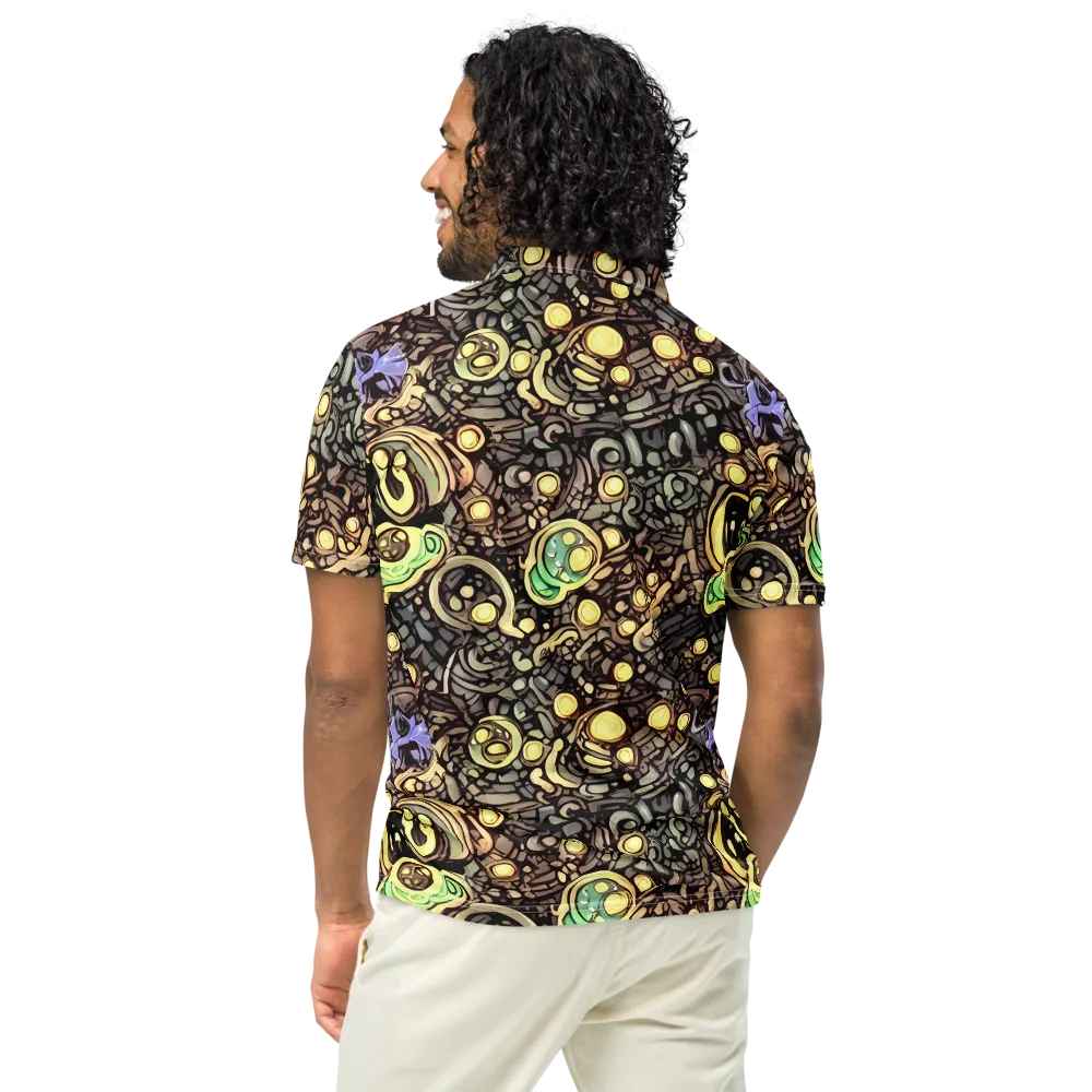 Gilded Circuit on Men's Slim Fit Polo Shirt — Back