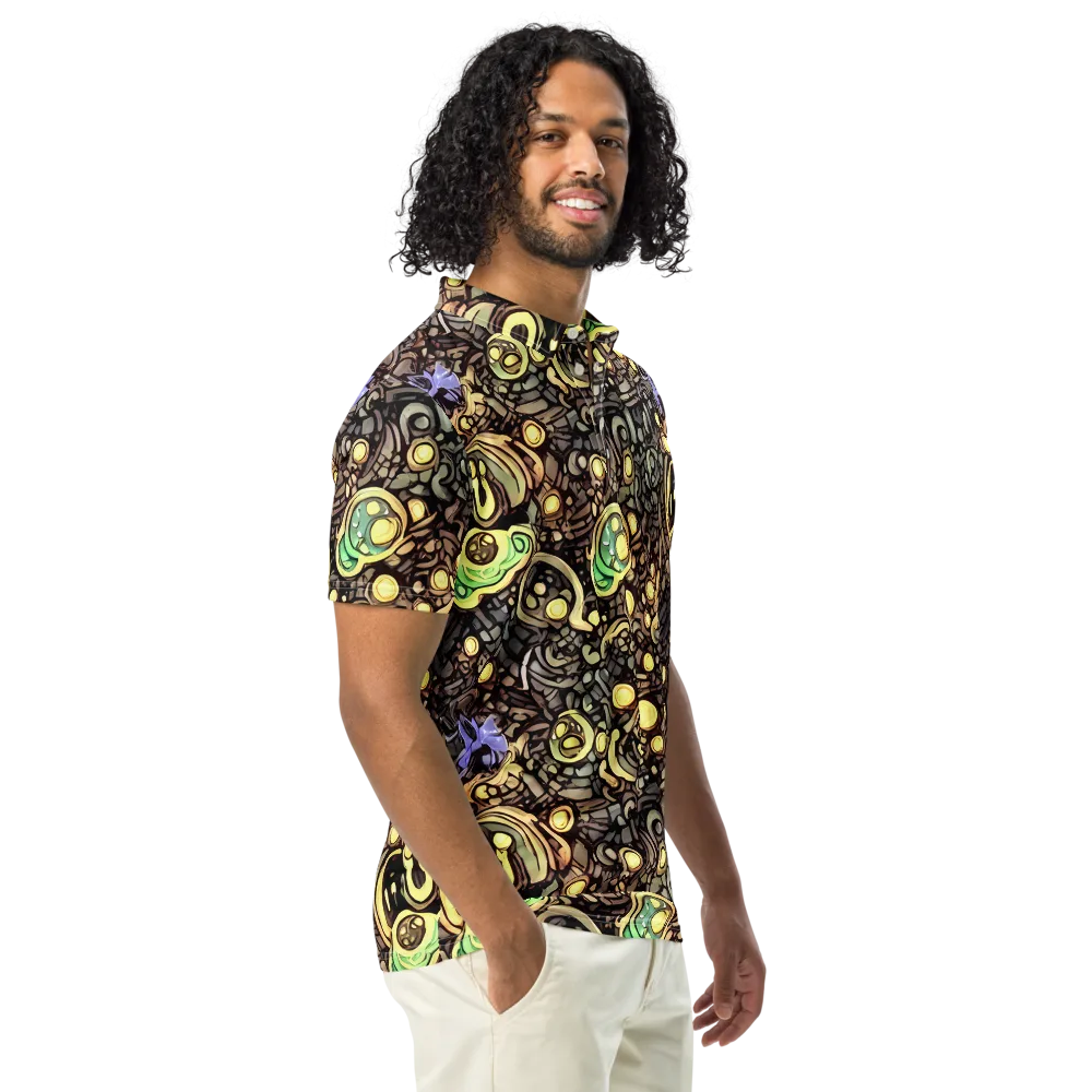 Gilded Circuit on Men's Slim Fit Polo Shirt — Right Front