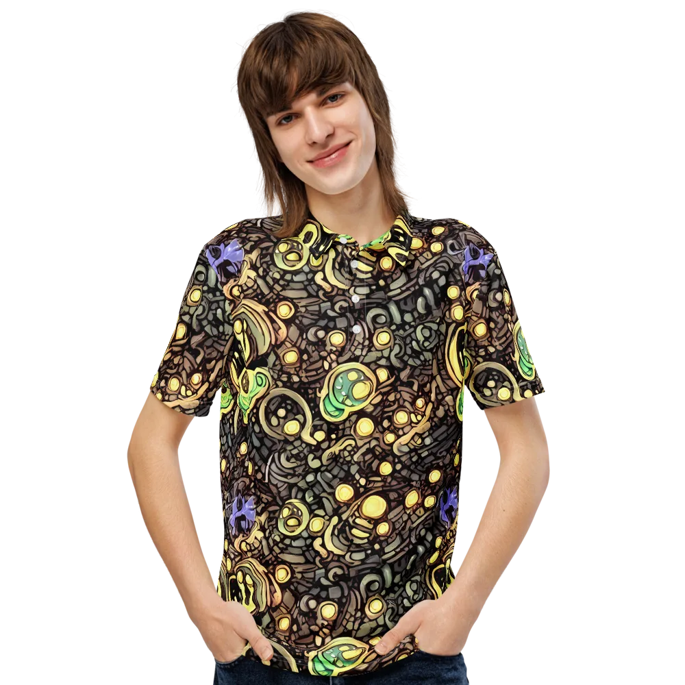 Gilded Circuit on Men's Slim Fit Polo Shirt — Front