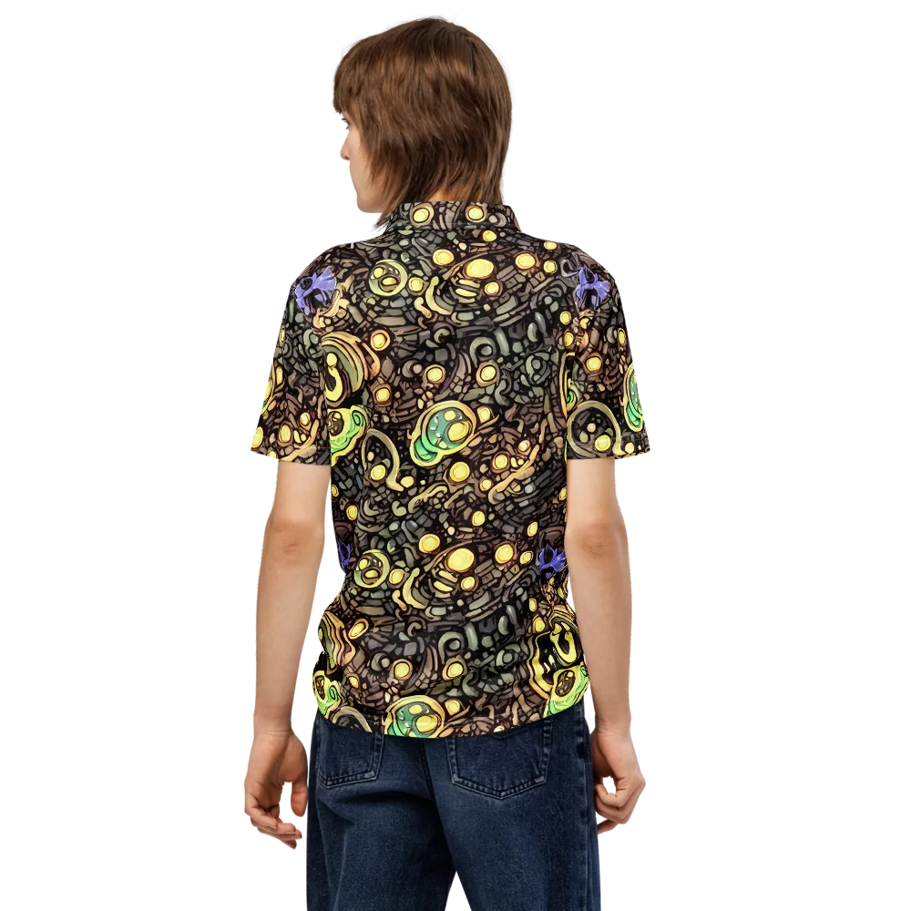 Gilded Circuit on Men's Slim Fit Polo Shirt — Back