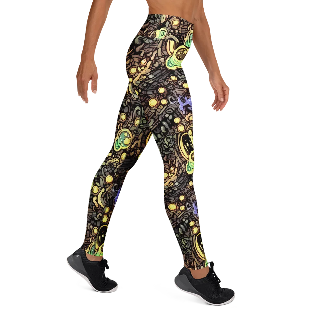 Gilded Circuit on Yoga Leggings — Right