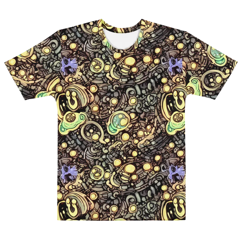 Gilded Circuit on Men's Cotton Crew Neck T-Shirt — Front