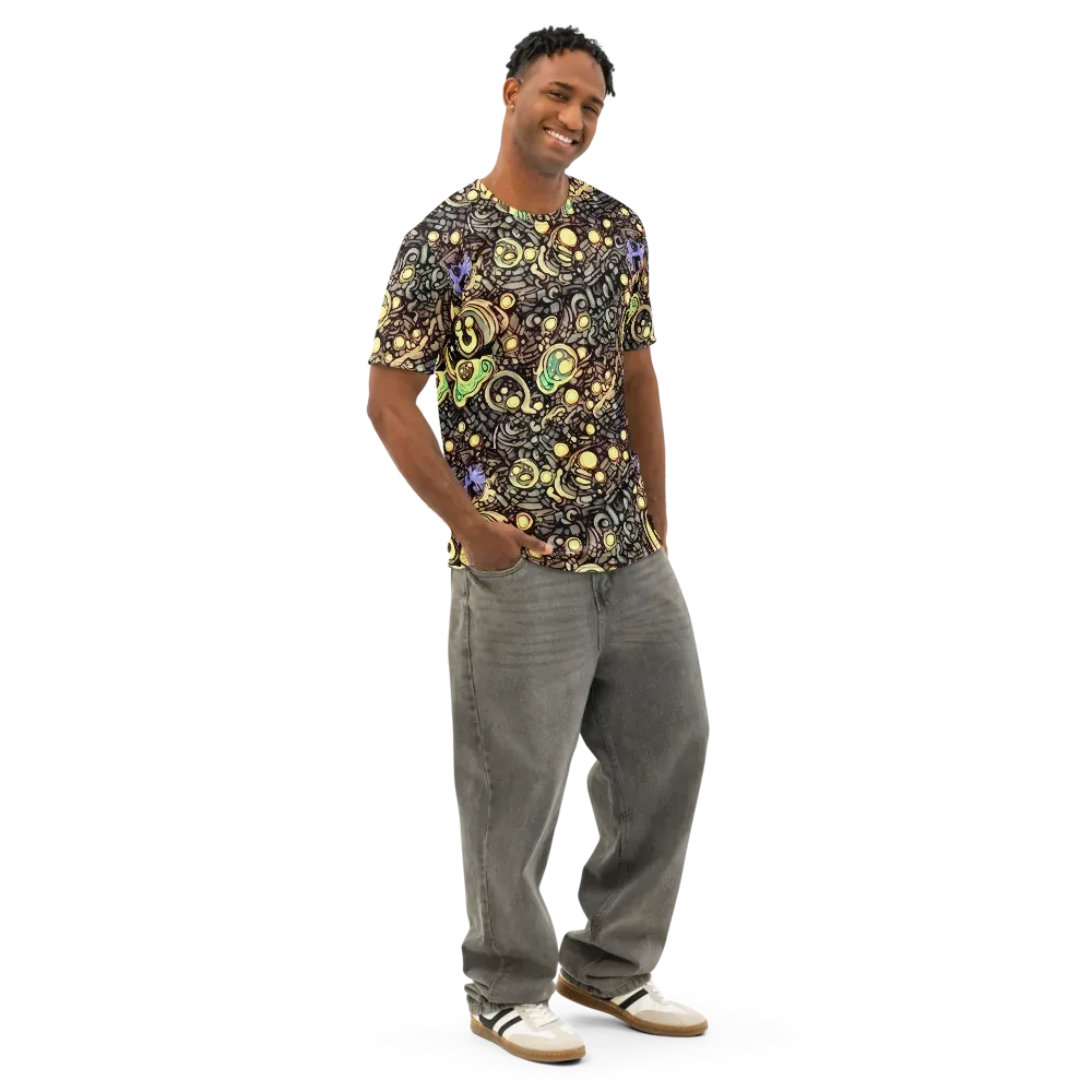 Gilded Circuit on Men's Cotton Crew Neck T-Shirt — Right Front