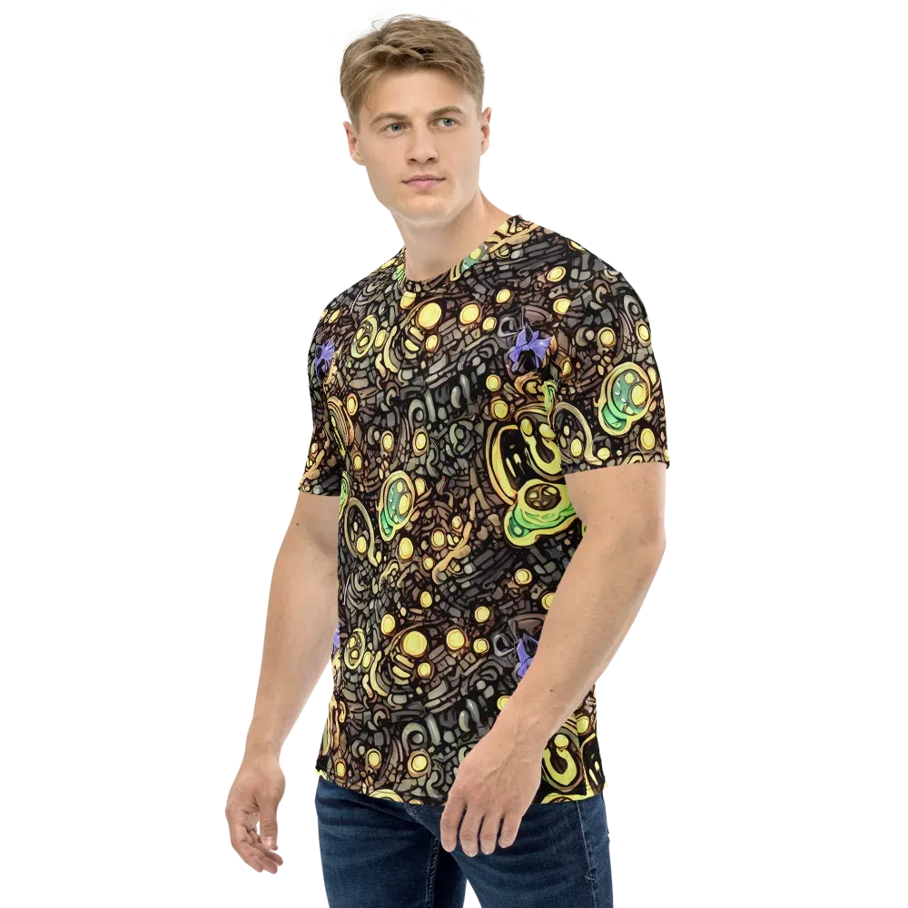 Gilded Circuit on Men's Crew Neck T-Shirt — Left