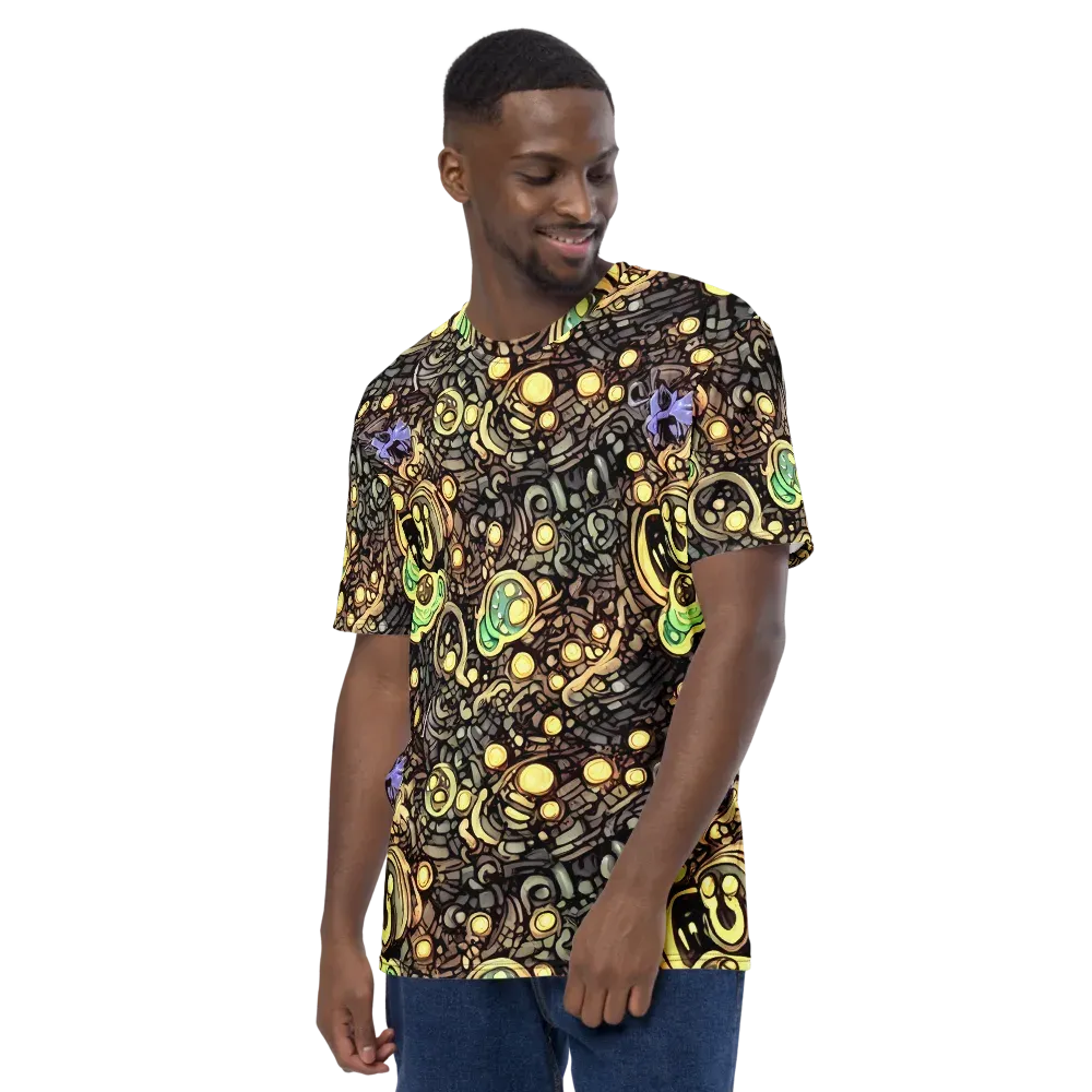 Gilded Circuit on Men's Crew Neck T-Shirt — Left
