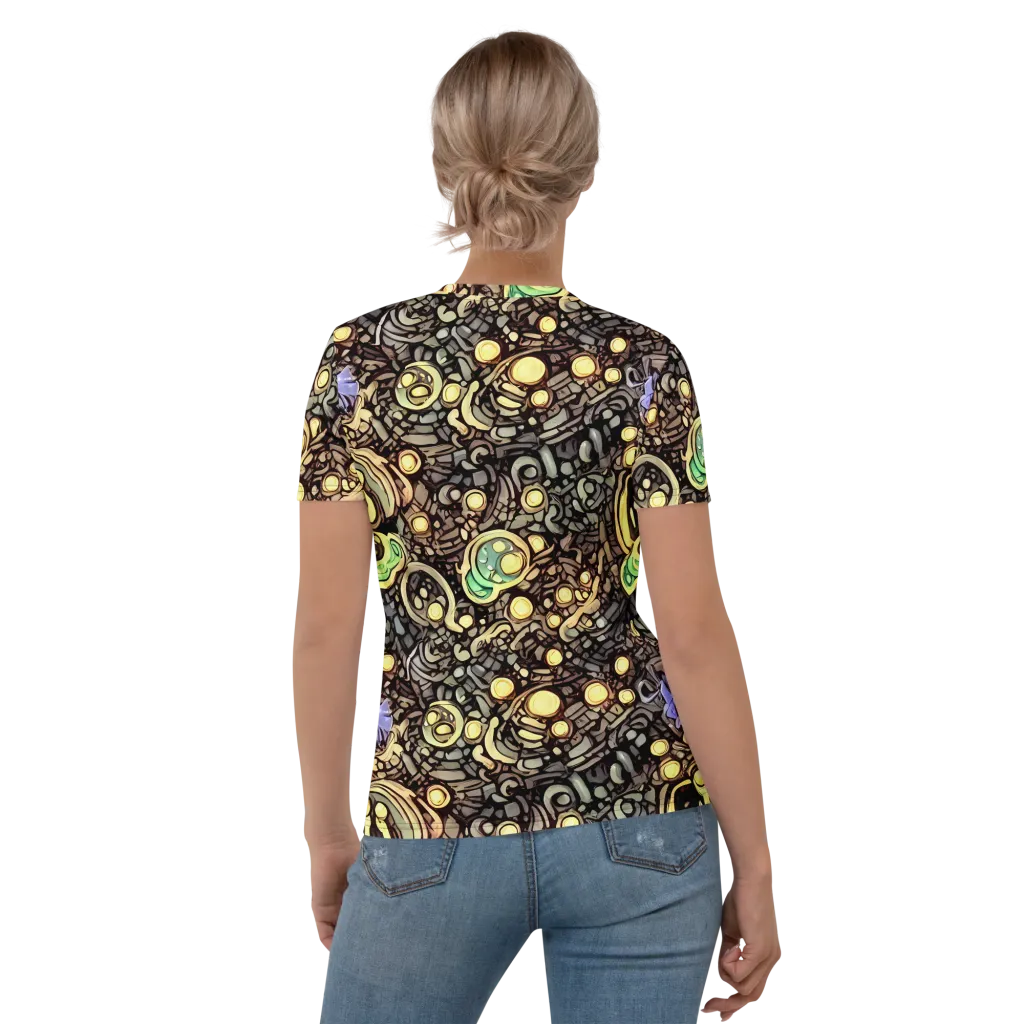 Gilded Circuit on Women's Crew Neck T-Shirt — Back