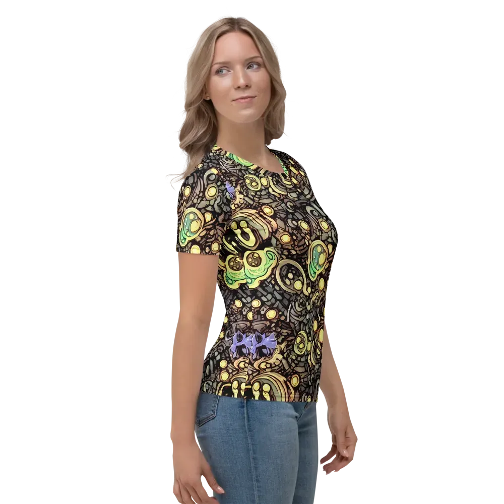 Gilded Circuit on Women's Crew Neck T-Shirt — Right