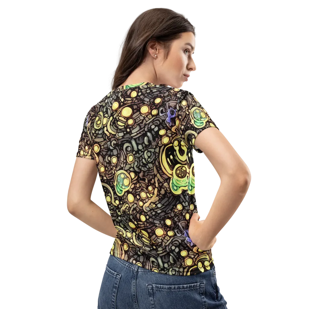 Gilded Circuit on Women's Crew Neck T-Shirt — Back