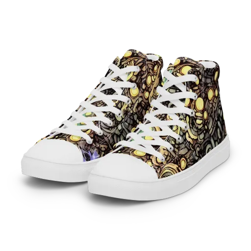 Gilded Circuit on a Women's High Top Canvas Shoes