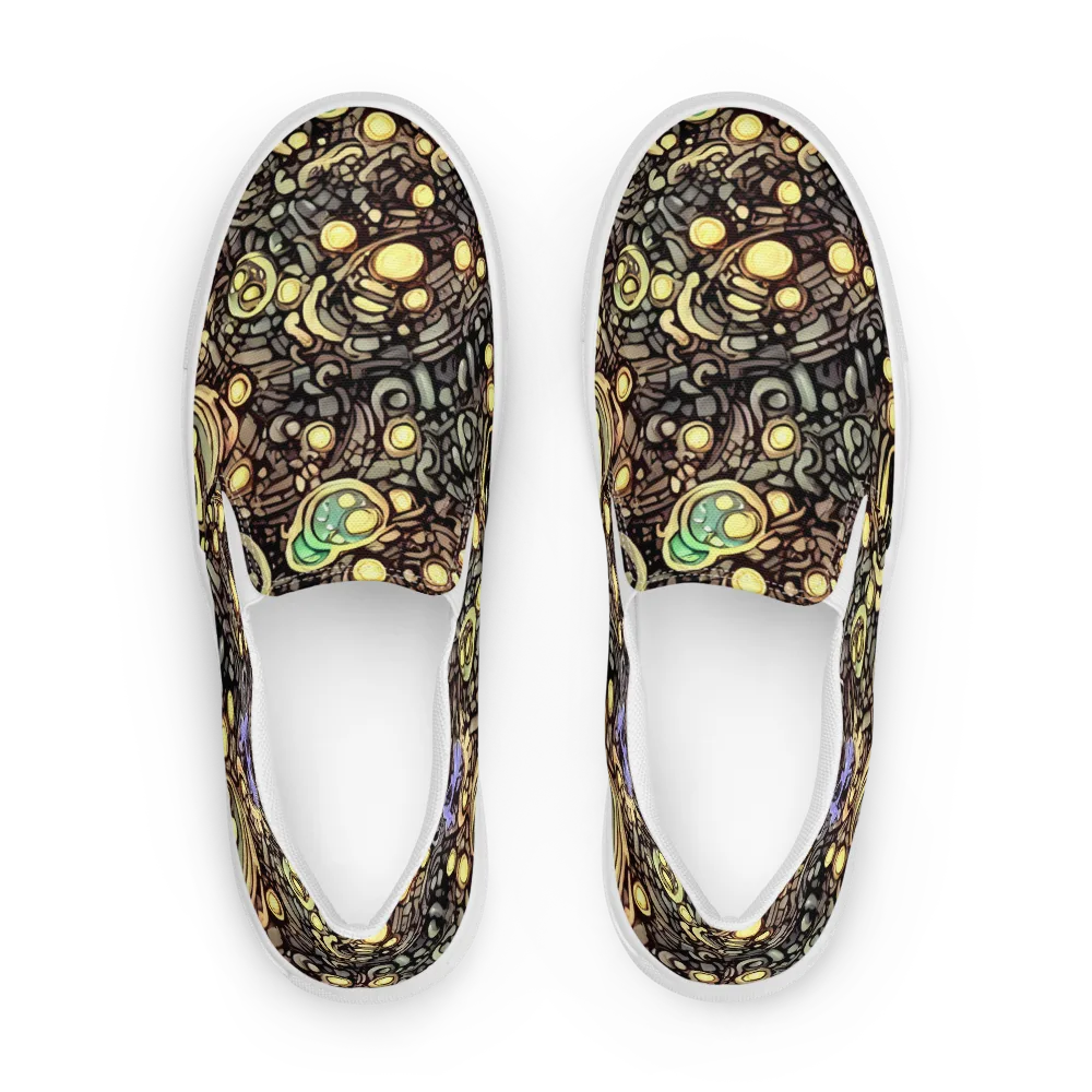 Gilded Circuit on Men's Slip-On Canvas Shoes — Front