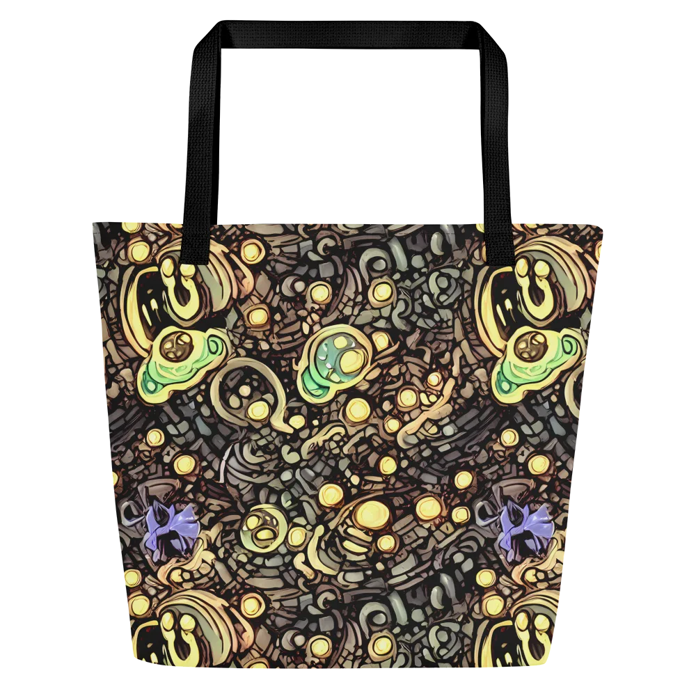 Gilded Circuit on Large Tote Bag W/ Pocket — Front