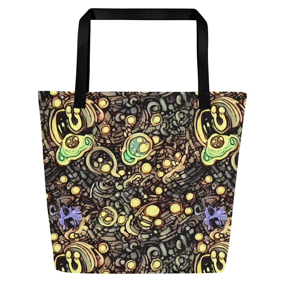 Gilded Circuit on Large Tote Bag W/ Pocket — Front