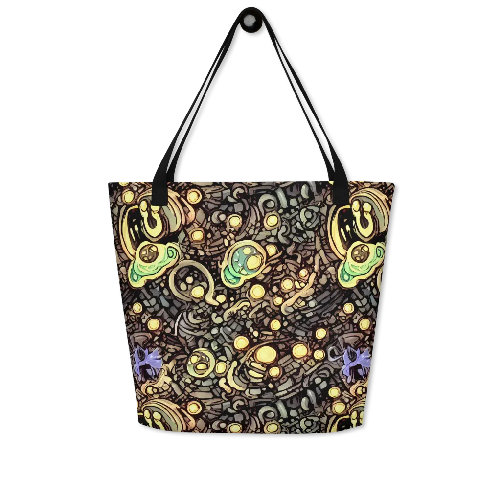 Gilded Circuit on Large Tote Bag W/ Pocket — Front