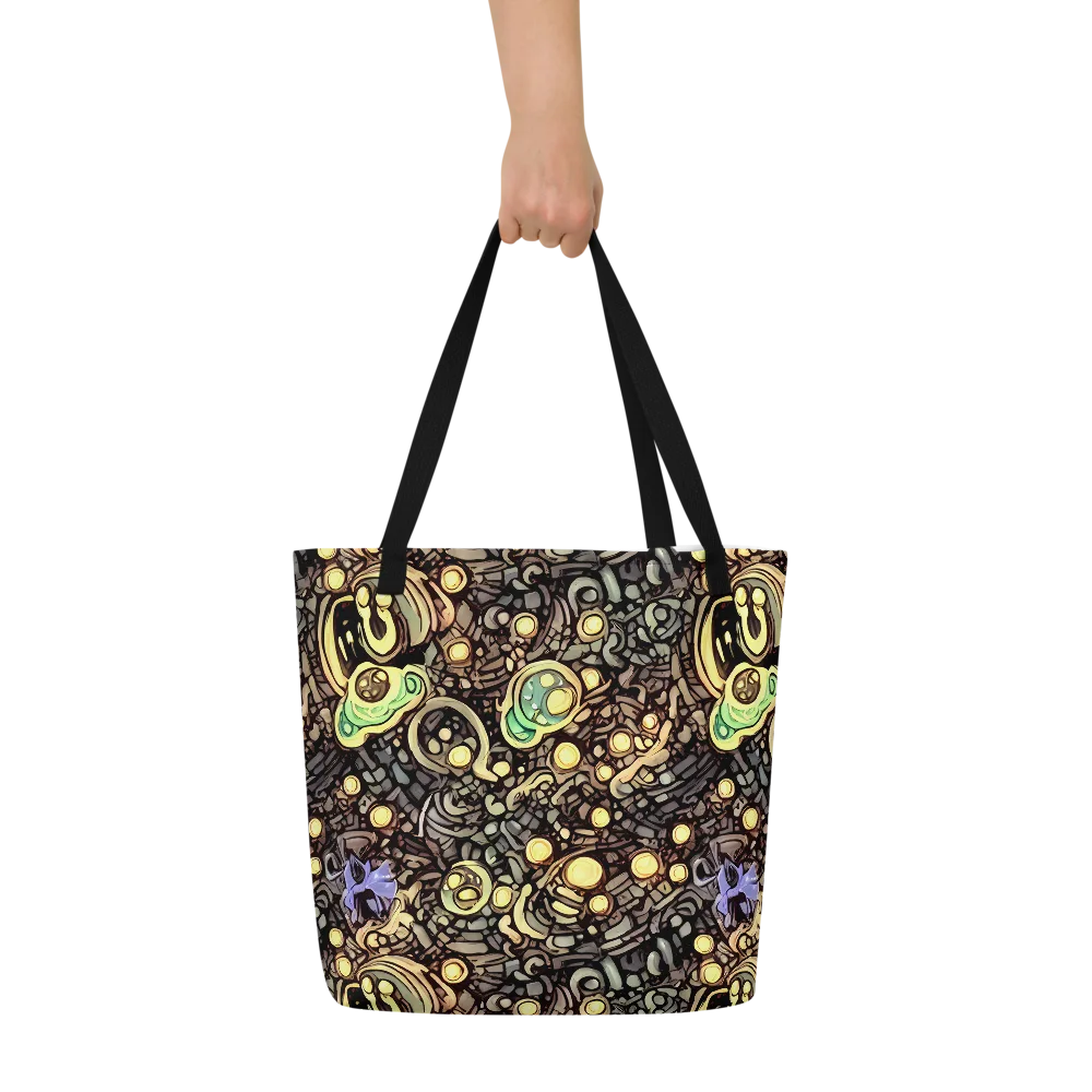 Gilded Circuit on Large Tote Bag W/ Pocket — Front