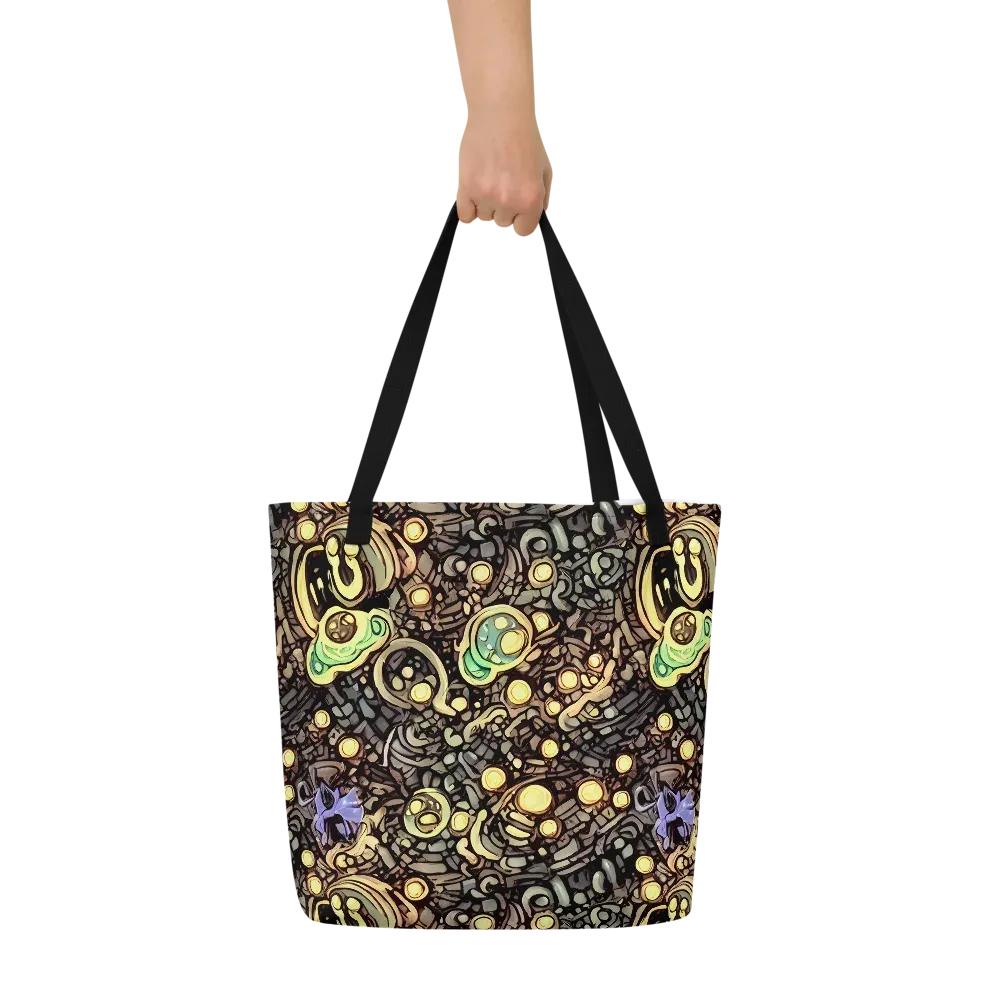Gilded Circuit on Large Tote Bag W/ Pocket — Front