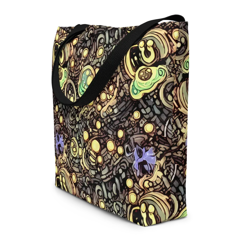 Gilded Circuit on Large Tote Bag W/ Pocket — Front